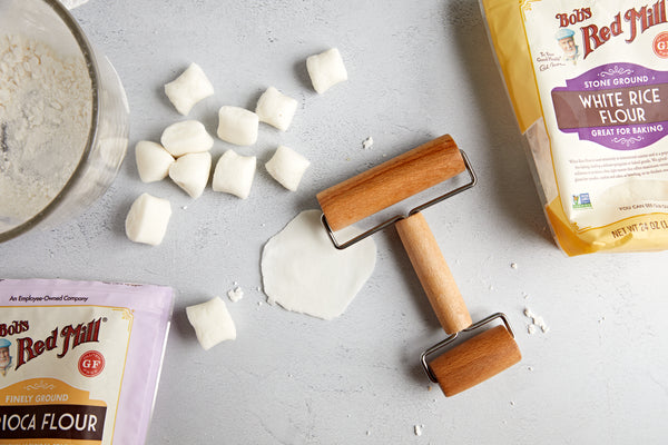 Gluten free wrappers being made for Chinese soup dumplings